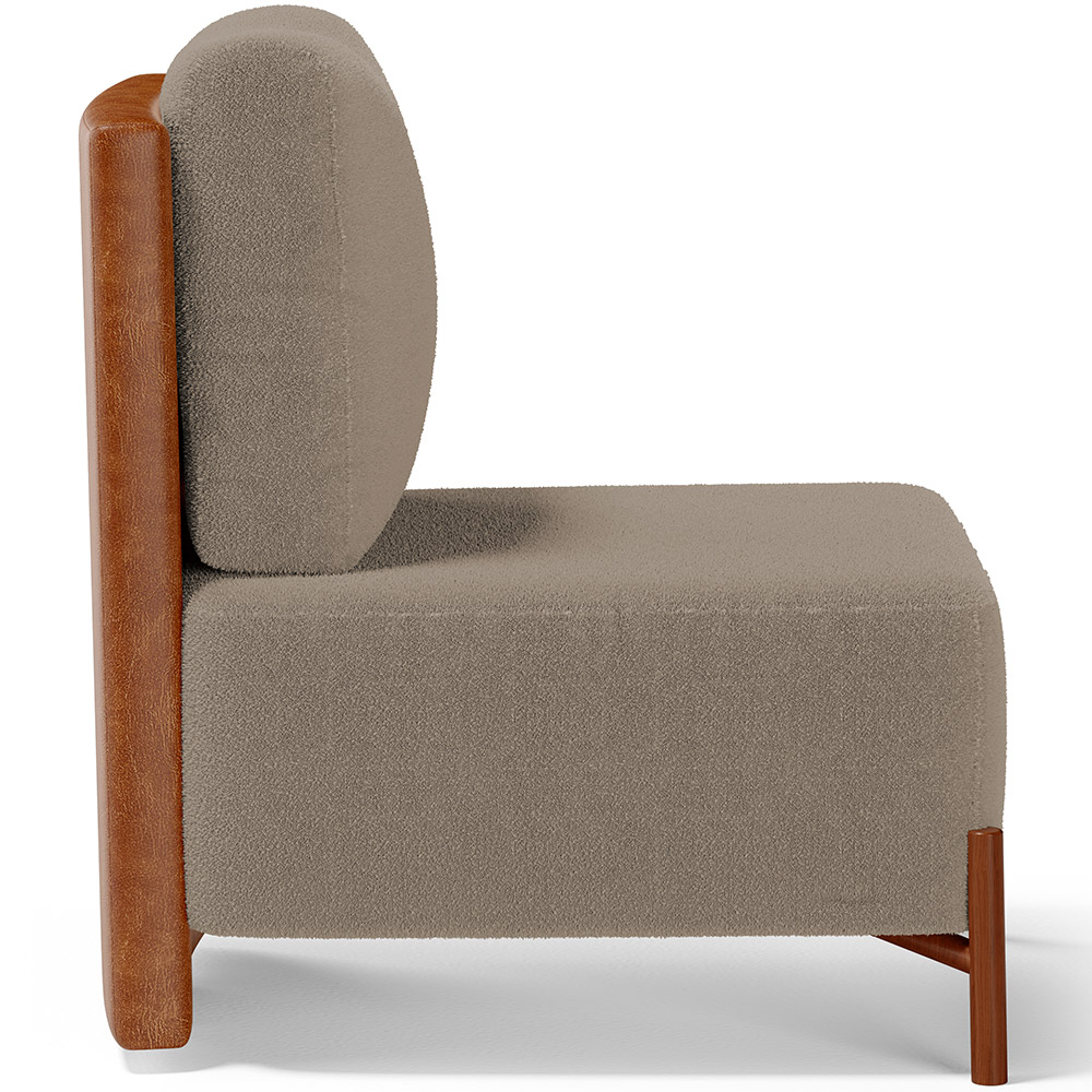 Kit 02 Poltronas Decorativas Sala de Estar Living Hungria L02 Couríssimo Camel Bouclê Bege - Lyam