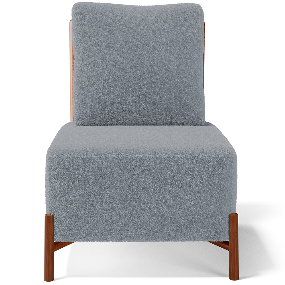 Kit 02 Poltronas Decorativas Sala de Estar Living Hungria L02 Couríssimo Camel Bouclê Cinza - Lyam