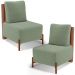 Kit 02 Poltronas Decorativas Sala de Estar Living Hungria L02 Couríssimo Camel Bouclê Oliva - Lyam