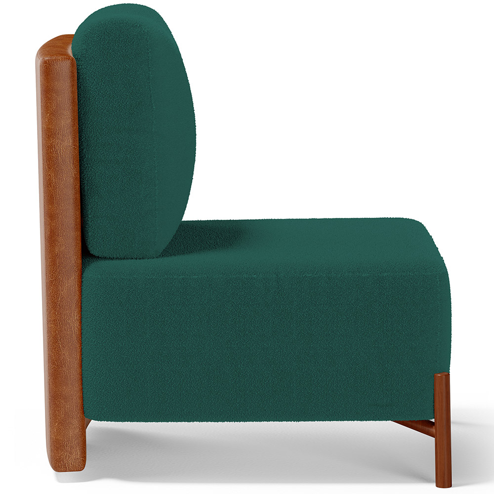 Kit 02 Poltronas Decorativas Sala de Estar Living Hungria L02 Couríssimo Camel Bouclê Verde - Lyam