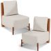 Kit 02 Poltronas Decorativas Sala de Estar Living Hungria L02 Couríssimo Camel Linho Cru - Lyam