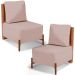 Kit 02 Poltronas Decorativas Sala de Estar Living Hungria L02 Couríssimo Camel Linho Rosê - Lyam