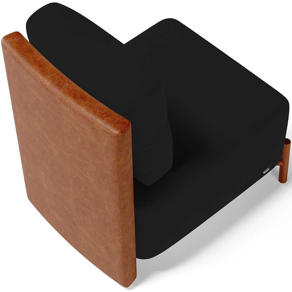Kit 02 Poltronas Decorativas Sala de Estar Living Hungria L02 Couríssimo Camel Suede Preto - Lyam
