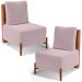 Kit 02 Poltronas Decorativas Sala de Estar Living Hungria L02 Couríssimo Camel Suede Rosê - Lyam