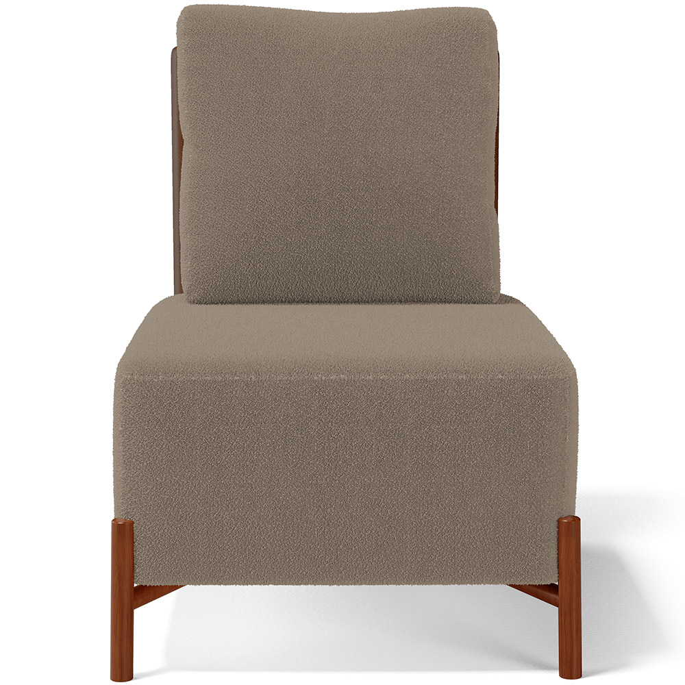 Kit 02 Poltronas Decorativas Sala de Estar Living Hungria L02 Couríssimo Marrom Bouclê Bege - Lyam