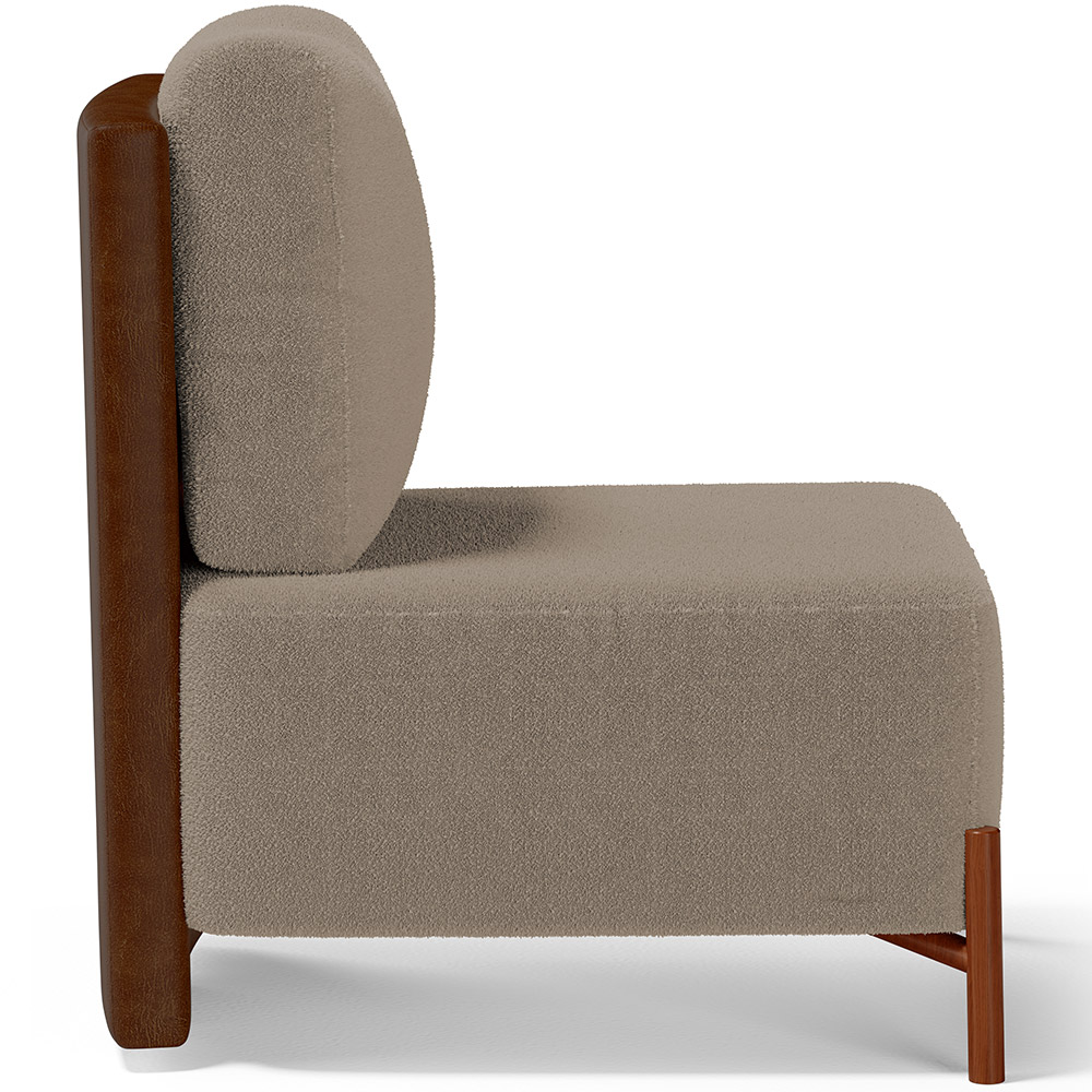 Kit 02 Poltronas Decorativas Sala de Estar Living Hungria L02 Couríssimo Marrom Bouclê Bege - Lyam