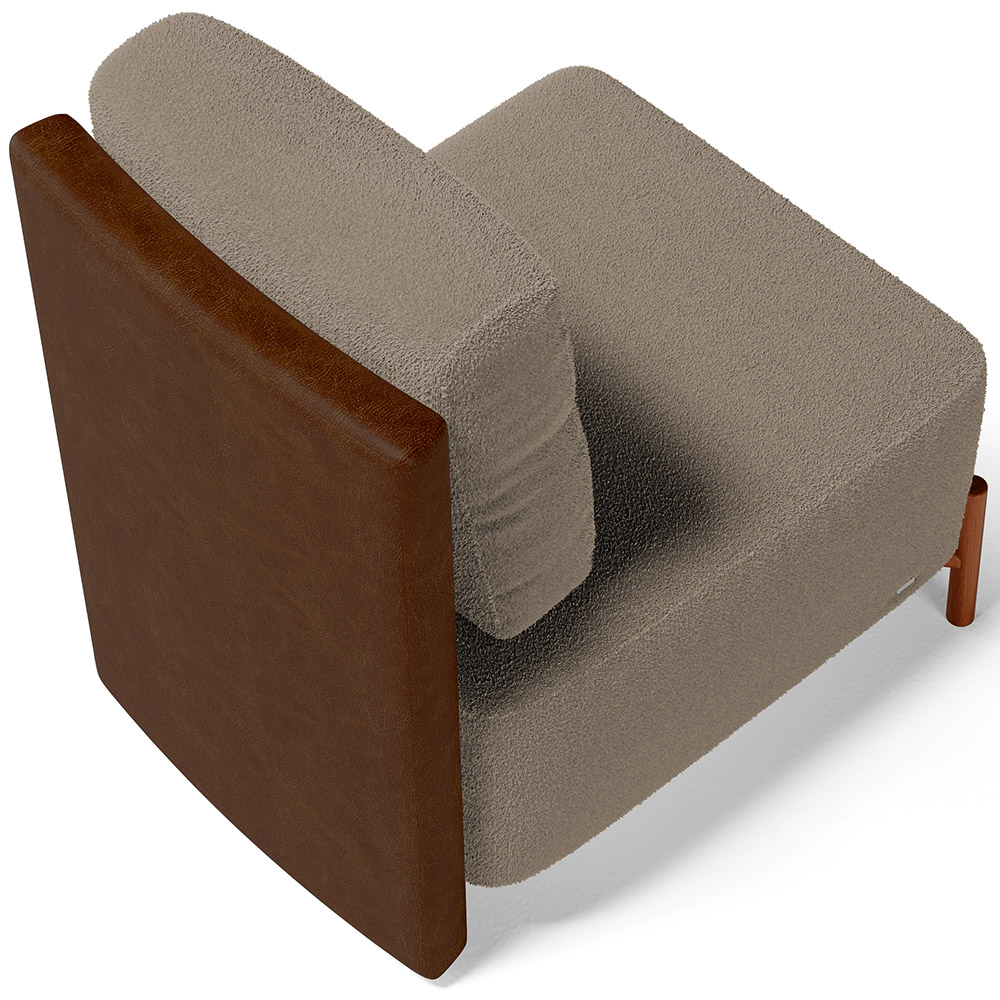 Kit 02 Poltronas Decorativas Sala de Estar Living Hungria L02 Couríssimo Marrom Bouclê Bege - Lyam