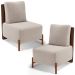 Kit 02 Poltronas Decorativas Sala de Estar Living Hungria L02 Couríssimo Marrom Bouclê Creme - Lyam