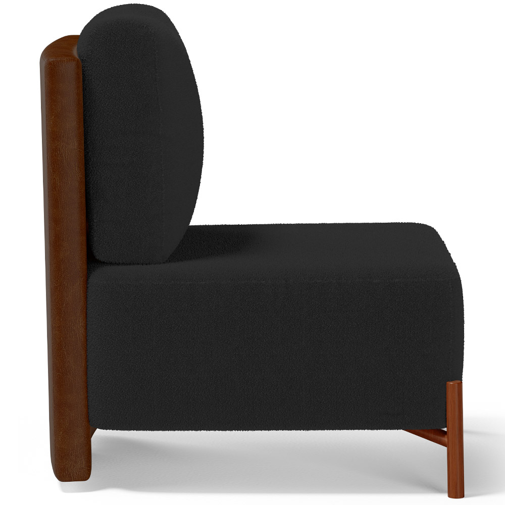 Kit 02 Poltronas Decorativas Sala de Estar Living Hungria L02 Couríssimo Marrom Bouclê Preto - Lyam