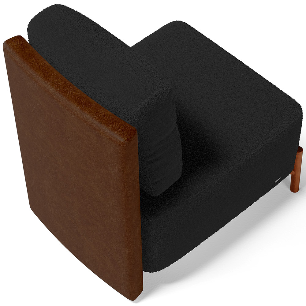 Kit 02 Poltronas Decorativas Sala de Estar Living Hungria L02 Couríssimo Marrom Bouclê Preto - Lyam