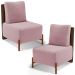 Kit 02 Poltronas Decorativas Sala de Estar Living Hungria L02 Couríssimo Marrom Bouclê Rosê - Lyam