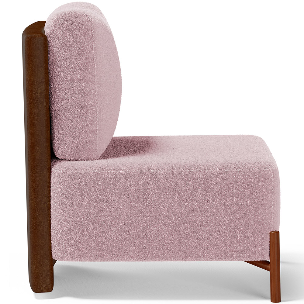 Kit 02 Poltronas Decorativas Sala de Estar Living Hungria L02 Couríssimo Marrom Bouclê Rosê - Lyam