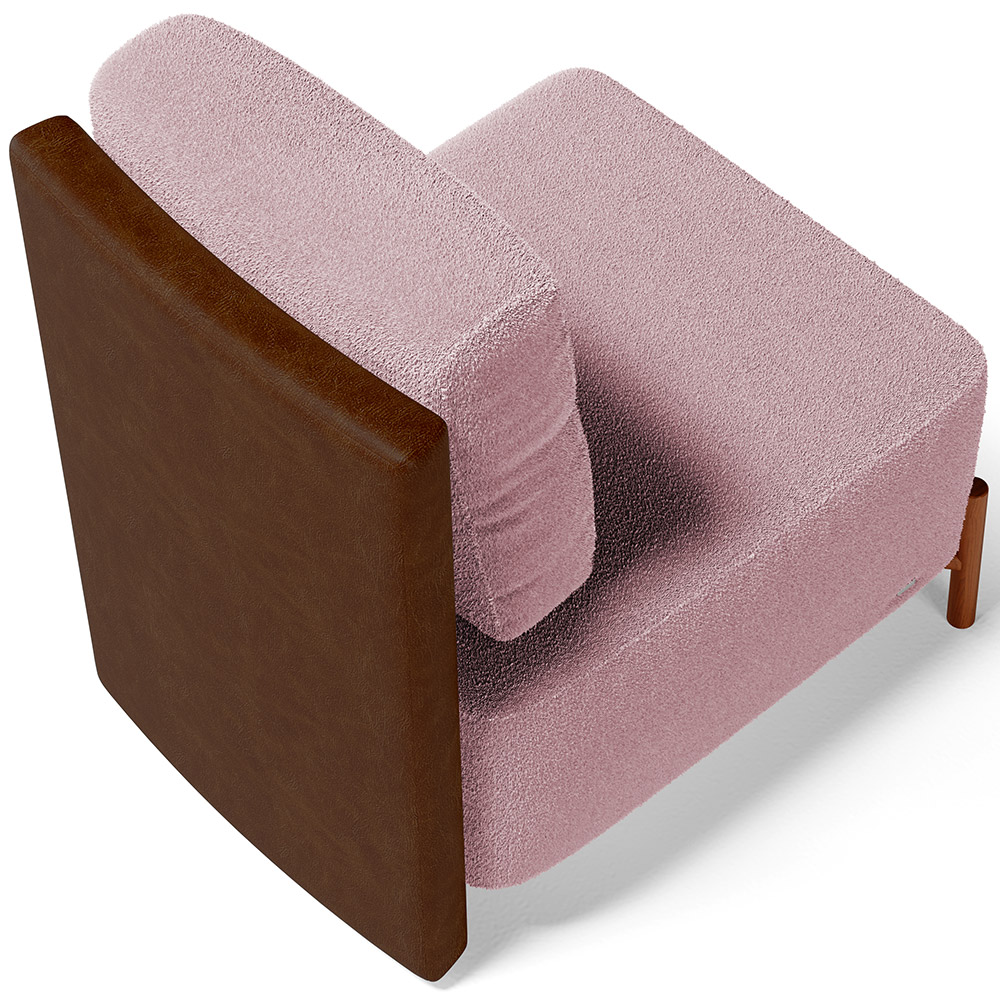 Kit 02 Poltronas Decorativas Sala de Estar Living Hungria L02 Couríssimo Marrom Bouclê Rosê - Lyam