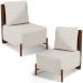 Kit 02 Poltronas Decorativas Sala de Estar Living Hungria L02 Couríssimo Marrom Linho Cru - Lyam