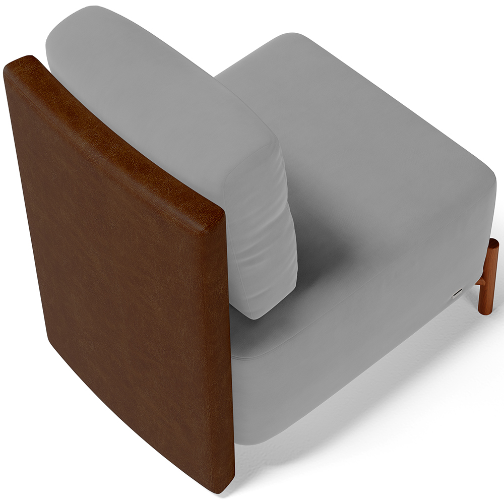 Kit 02 Poltronas Decorativas Sala de Estar Living Hungria L02 Couríssimo Marrom Suede Cinza - Lyam