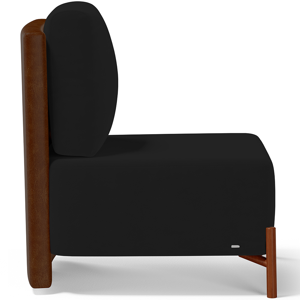 Kit 02 Poltronas Decorativas Sala de Estar Living Hungria L02 Couríssimo Marrom Suede Preto - Lyam
