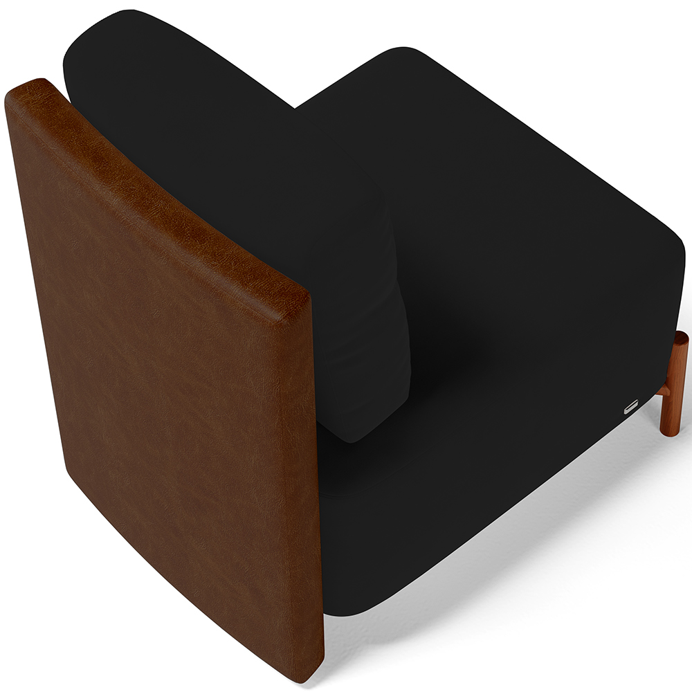 Kit 02 Poltronas Decorativas Sala de Estar Living Hungria L02 Couríssimo Marrom Suede Preto - Lyam