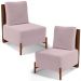 Kit 02 Poltronas Decorativas Sala de Estar Living Hungria L02 Couríssimo Marrom Suede Rosê - Lyam