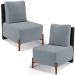 Kit 02 Poltronas Decorativas Sala de Estar Living Hungria L02 Couríssimo Preto Bouclê Cinza - Lyam