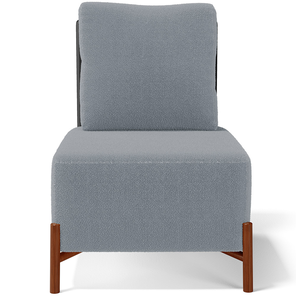 Kit 02 Poltronas Decorativas Sala de Estar Living Hungria L02 Couríssimo Preto Bouclê Cinza - Lyam