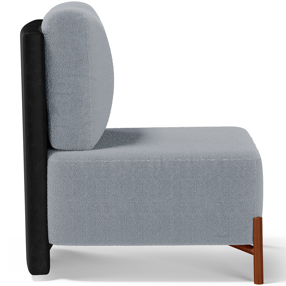 Kit 02 Poltronas Decorativas Sala de Estar Living Hungria L02 Couríssimo Preto Bouclê Cinza - Lyam