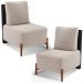 Kit 02 Poltronas Decorativas Sala de Estar Living Hungria L02 Couríssimo Preto Bouclê Creme - Lyam