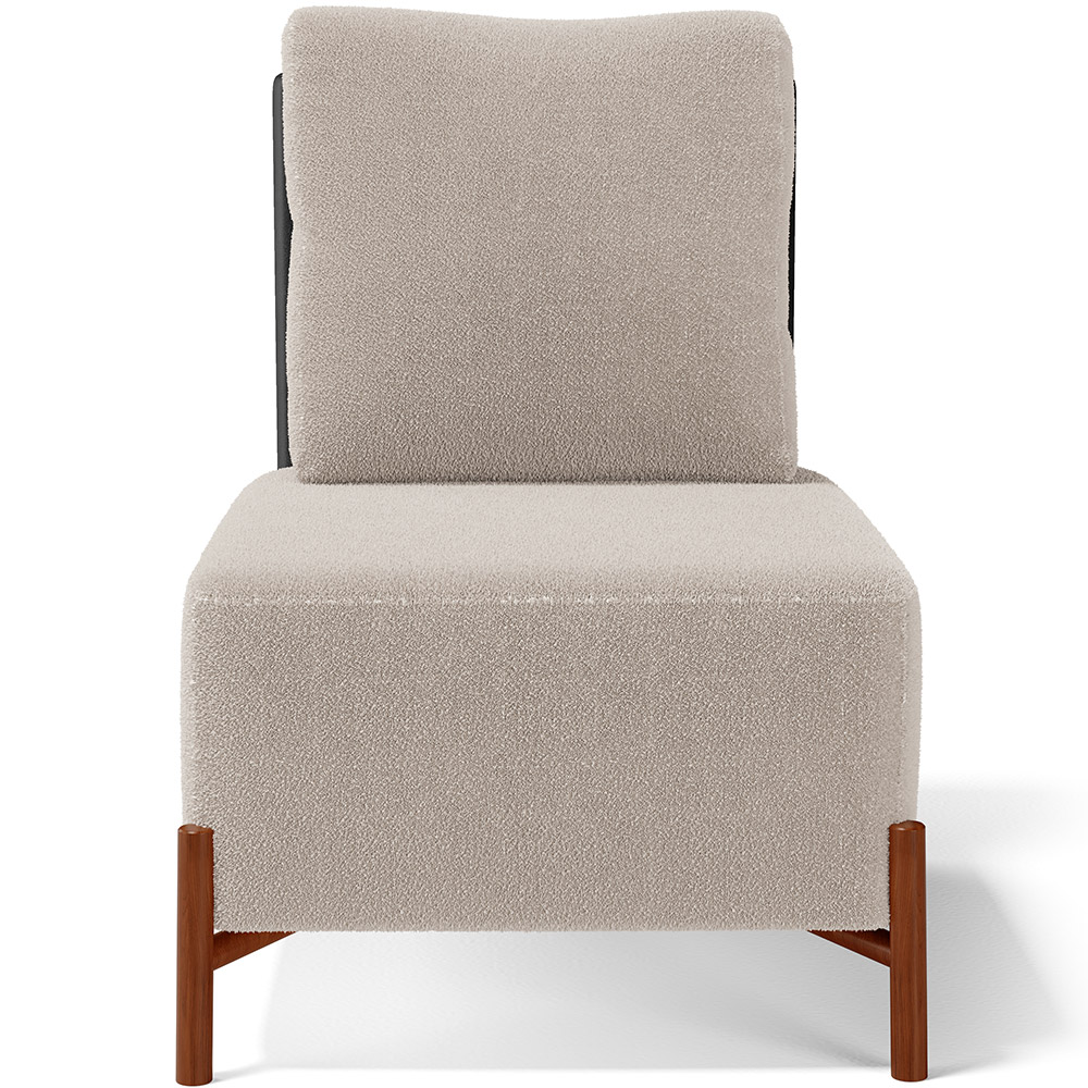 Kit 02 Poltronas Decorativas Sala de Estar Living Hungria L02 Couríssimo Preto Bouclê Creme - Lyam