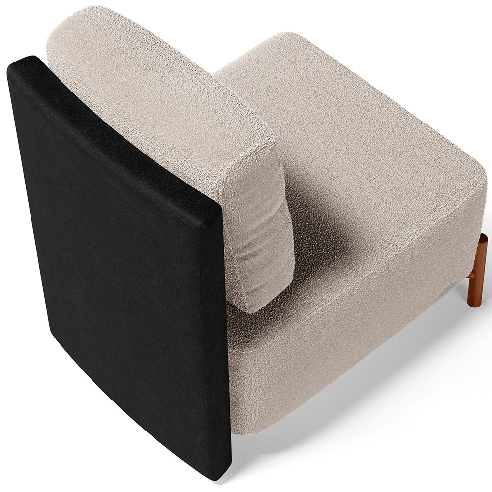 Kit 02 Poltronas Decorativas Sala de Estar Living Hungria L02 Couríssimo Preto Bouclê Creme - Lyam