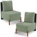 Kit 02 Poltronas Decorativas Sala de Estar Living Hungria L02 Couríssimo Preto Bouclê Oliva - Lyam