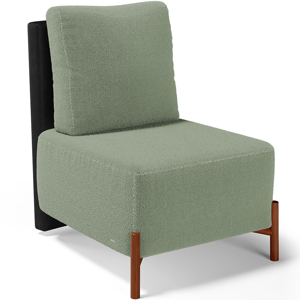 Kit 02 Poltronas Decorativas Sala de Estar Living Hungria L02 Couríssimo Preto Bouclê Oliva - Lyam