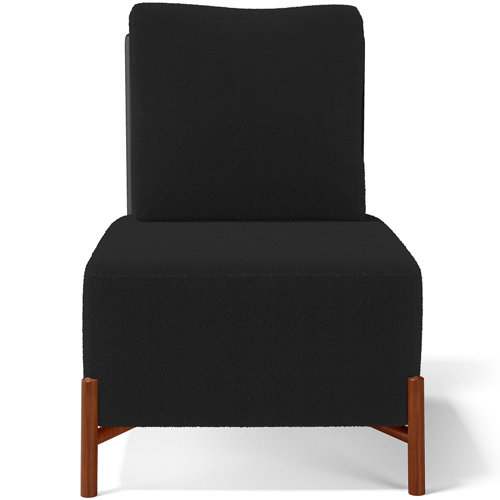 Kit 02 Poltronas Decorativas Sala de Estar Living Hungria L02 Couríssimo Preto Bouclê Preto - Lyam