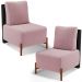 Kit 02 Poltronas Decorativas Sala de Estar Living Hungria L02 Couríssimo Preto Bouclê Rosê - Lyam