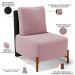 Kit 02 Poltronas Decorativas Sala de Estar Living Hungria L02 Couríssimo Preto Bouclê Rosê - Lyam