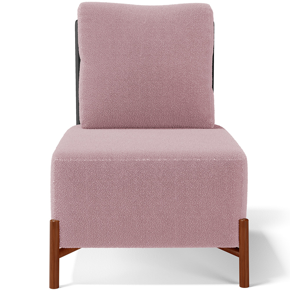 Kit 02 Poltronas Decorativas Sala de Estar Living Hungria L02 Couríssimo Preto Bouclê Rosê - Lyam