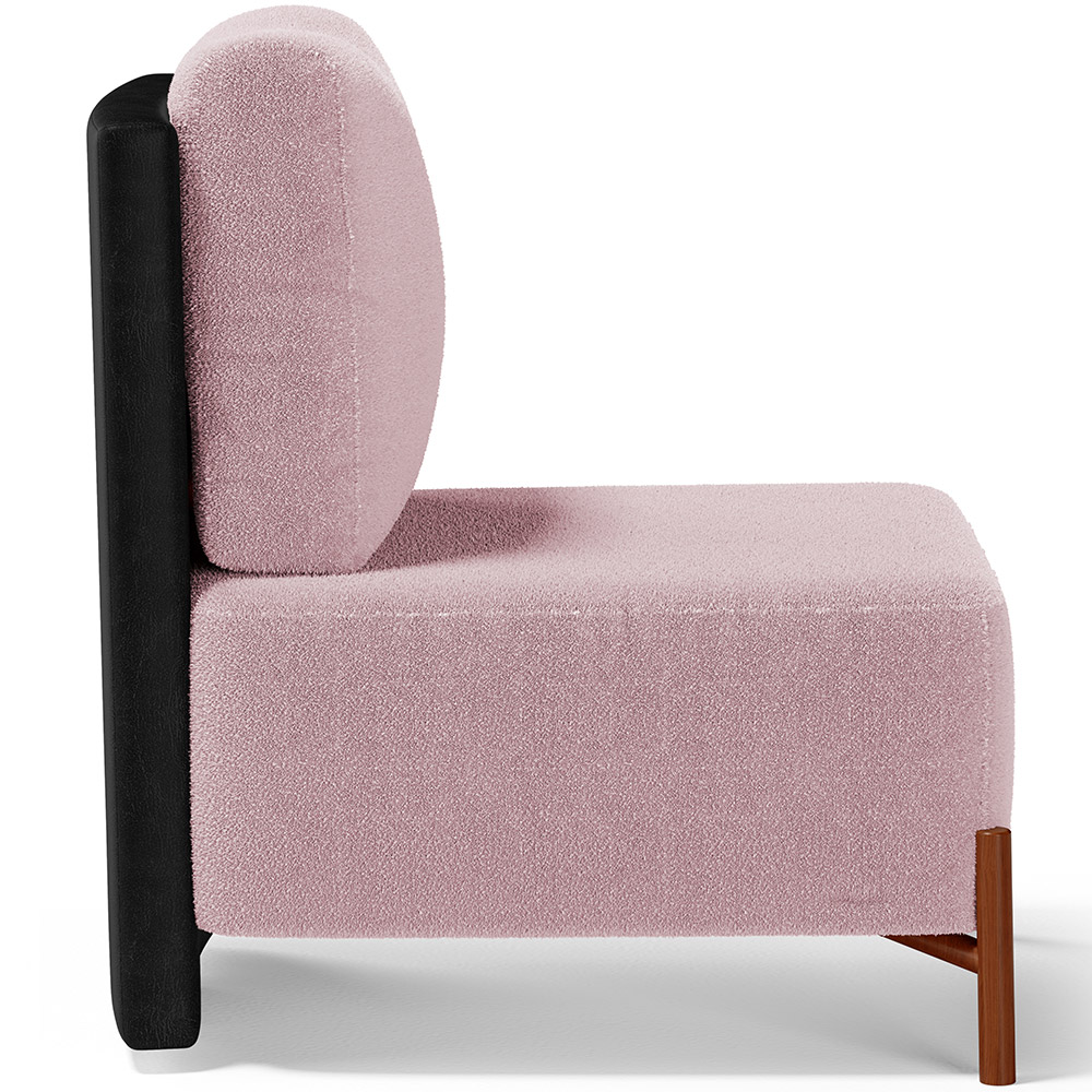 Kit 02 Poltronas Decorativas Sala de Estar Living Hungria L02 Couríssimo Preto Bouclê Rosê - Lyam