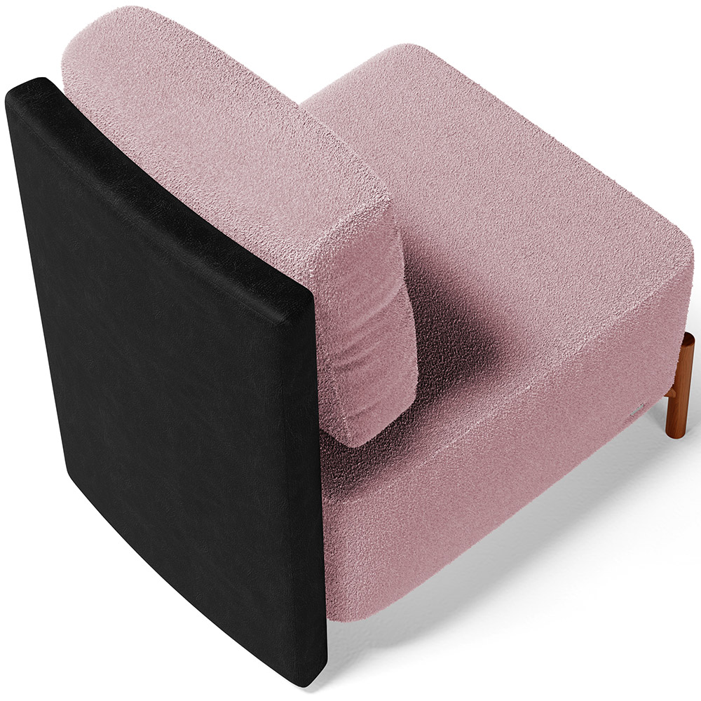 Kit 02 Poltronas Decorativas Sala de Estar Living Hungria L02 Couríssimo Preto Bouclê Rosê - Lyam