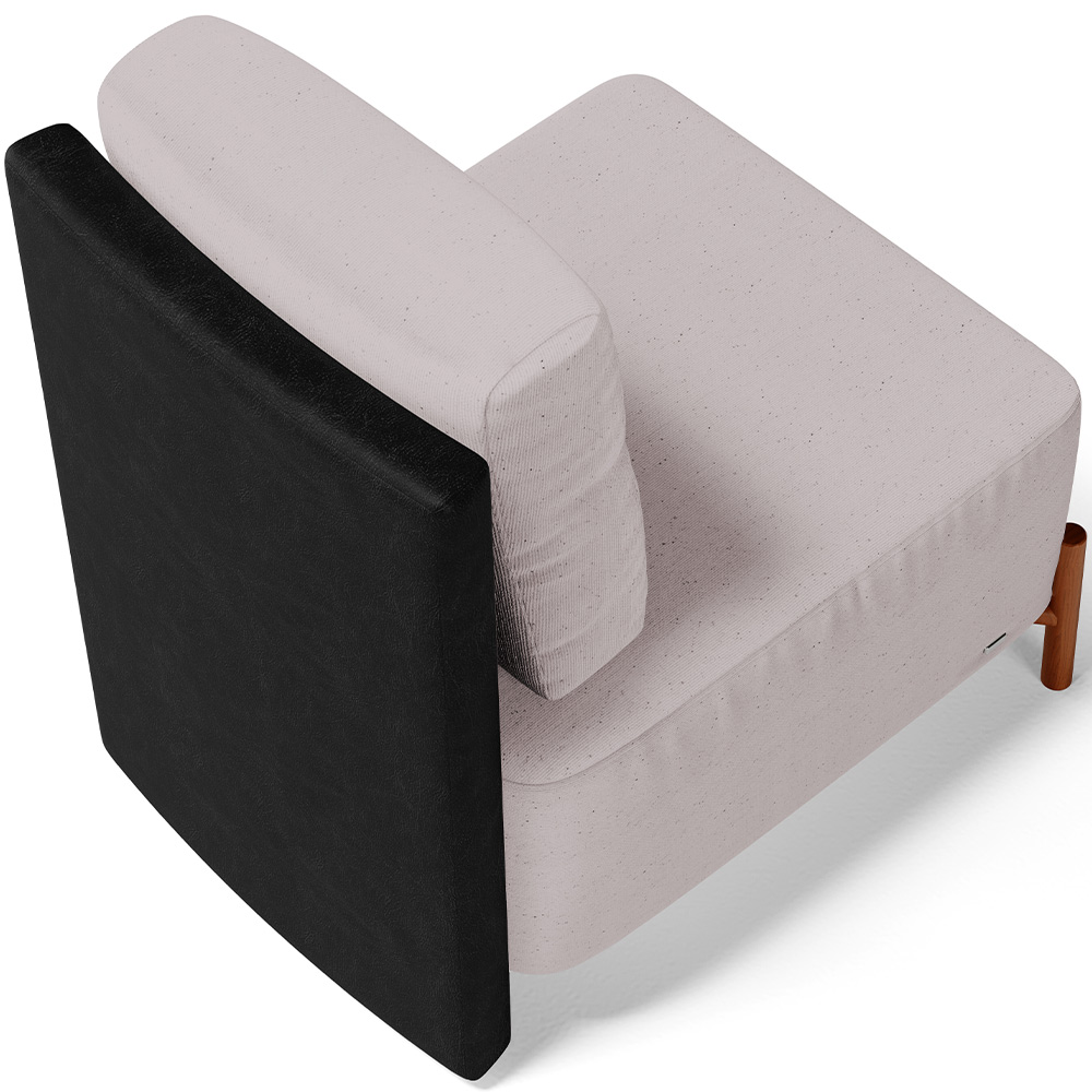 Kit 02 Poltronas Decorativas Sala de Estar Living Hungria L02 Couríssimo Preto Linho Bege - Lyam