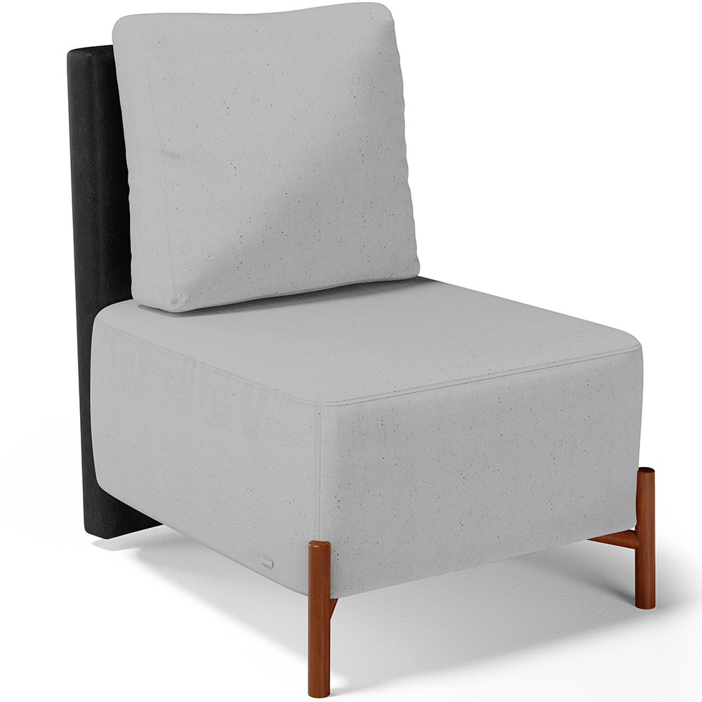 Kit 02 Poltronas Decorativas Sala de Estar Living Hungria L02 Couríssimo Preto Linho Cinza - Lyam