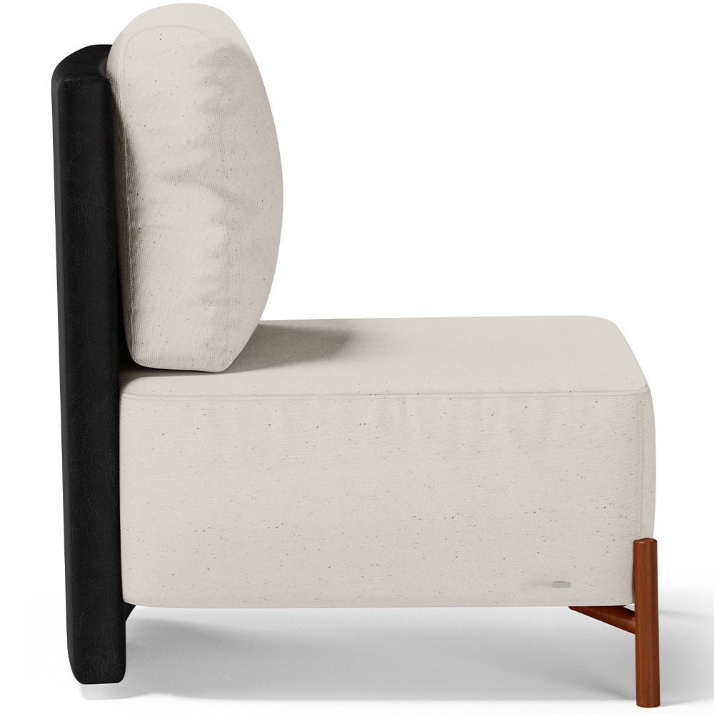 Kit 02 Poltronas Decorativas Sala de Estar Living Hungria L02 Couríssimo Preto Linho Cru - Lyam
