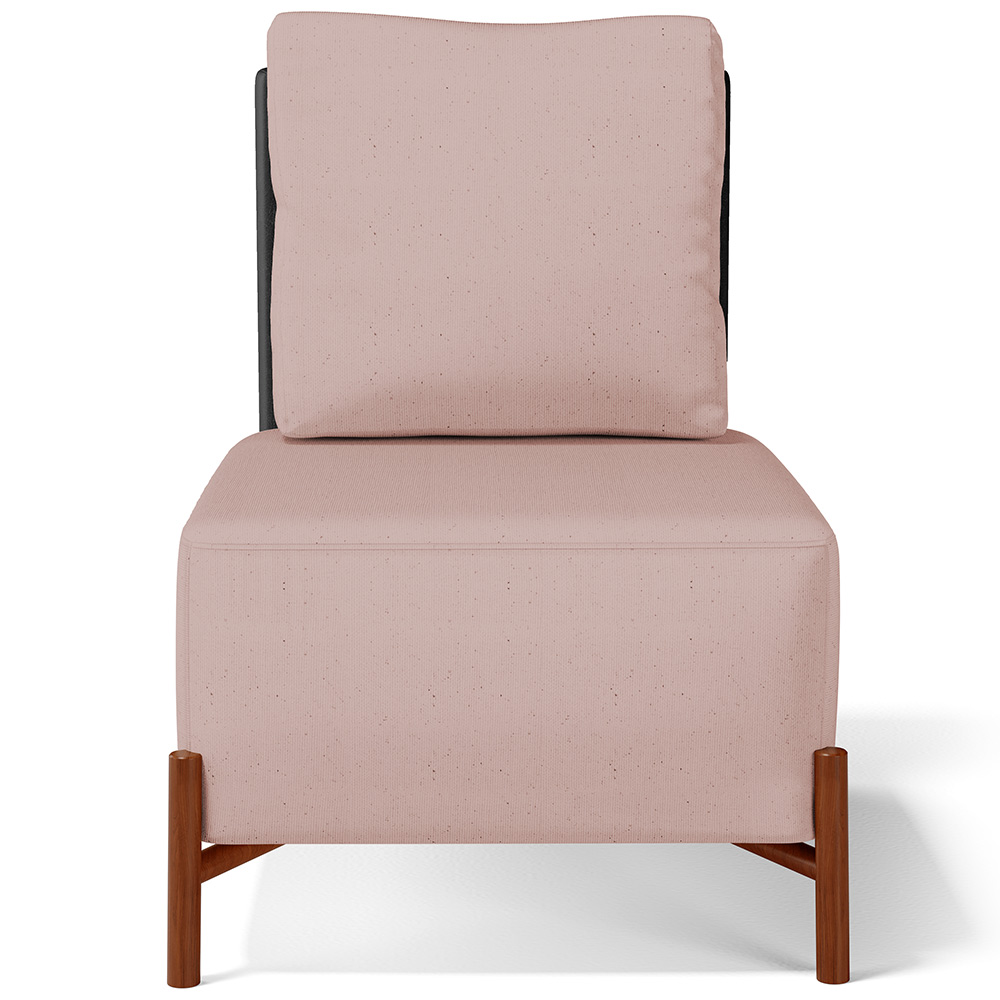 Kit 02 Poltronas Decorativas Sala de Estar Living Hungria L02 Couríssimo Preto Linho Rosê - Lyam