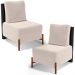 Kit 02 Poltronas Decorativas Sala de Estar Living Hungria L02 Couríssimo Preto Suede Bege - Lyam