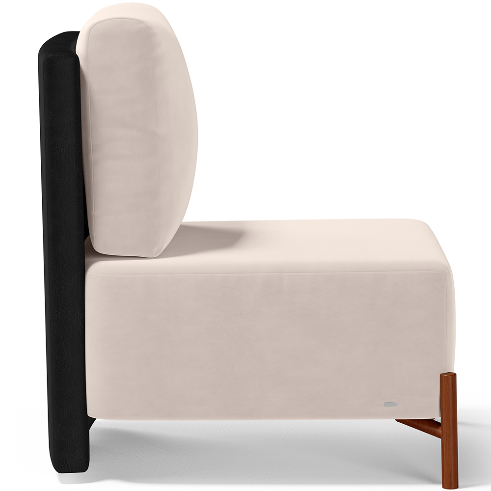 Kit 02 Poltronas Decorativas Sala de Estar Living Hungria L02 Couríssimo Preto Suede Bege - Lyam
