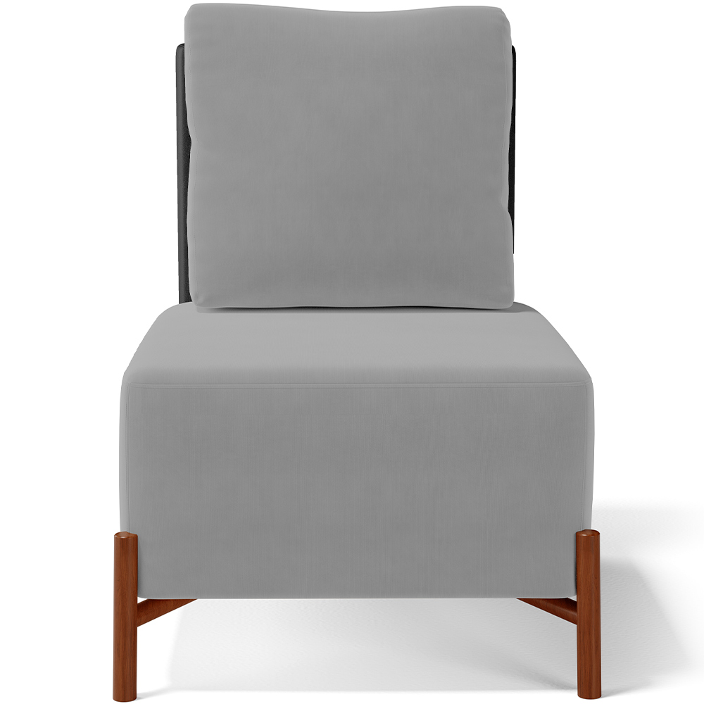 Kit 02 Poltronas Decorativas Sala de Estar Living Hungria L02 Couríssimo Preto Suede Cinza - Lyam