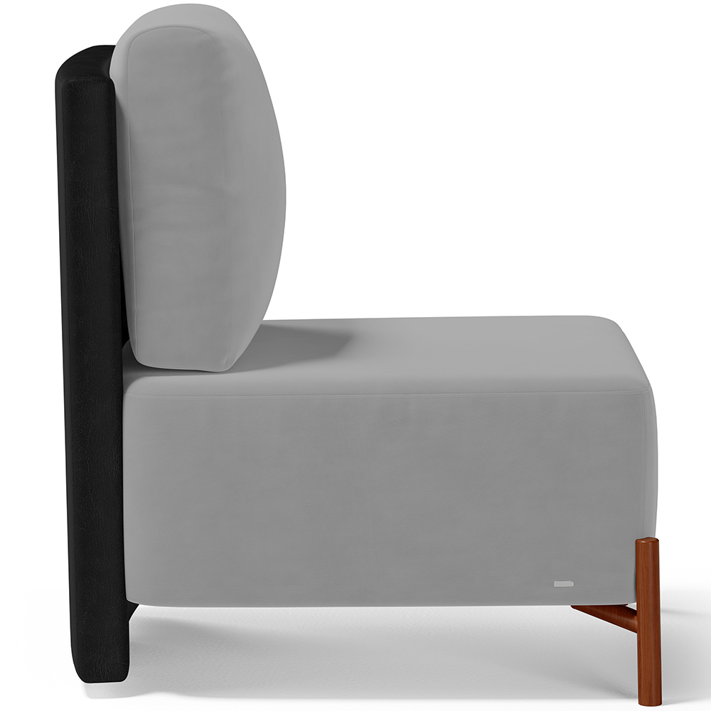 Kit 02 Poltronas Decorativas Sala de Estar Living Hungria L02 Couríssimo Preto Suede Cinza - Lyam