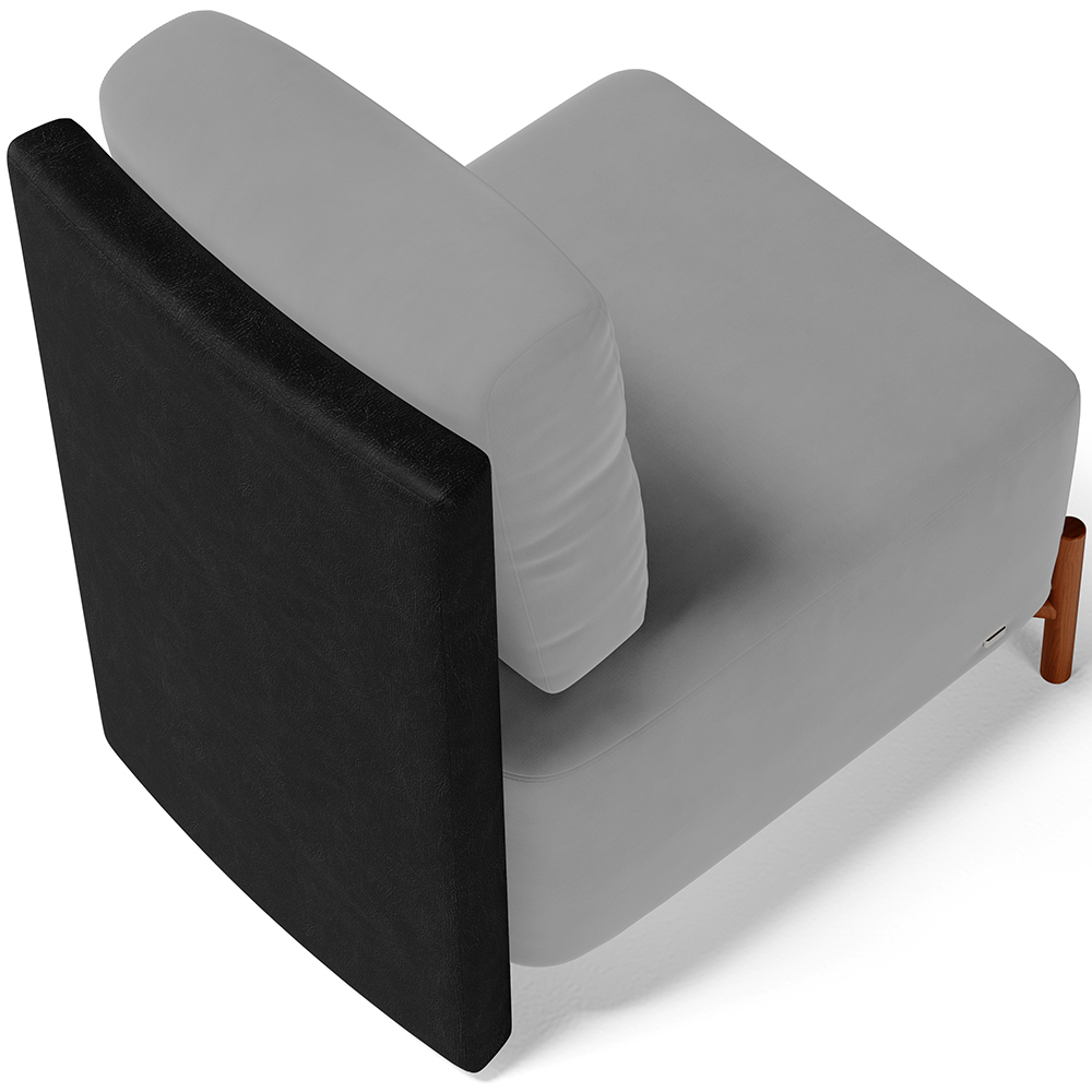 Kit 02 Poltronas Decorativas Sala de Estar Living Hungria L02 Couríssimo Preto Suede Cinza - Lyam