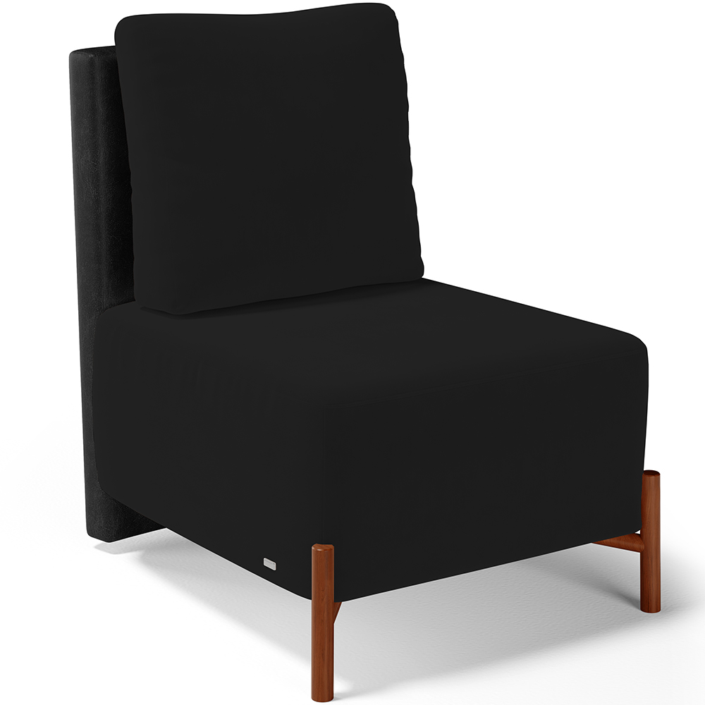 Kit 02 Poltronas Decorativas Sala de Estar Living Hungria L02 Couríssimo Preto Suede Preto - Lyam