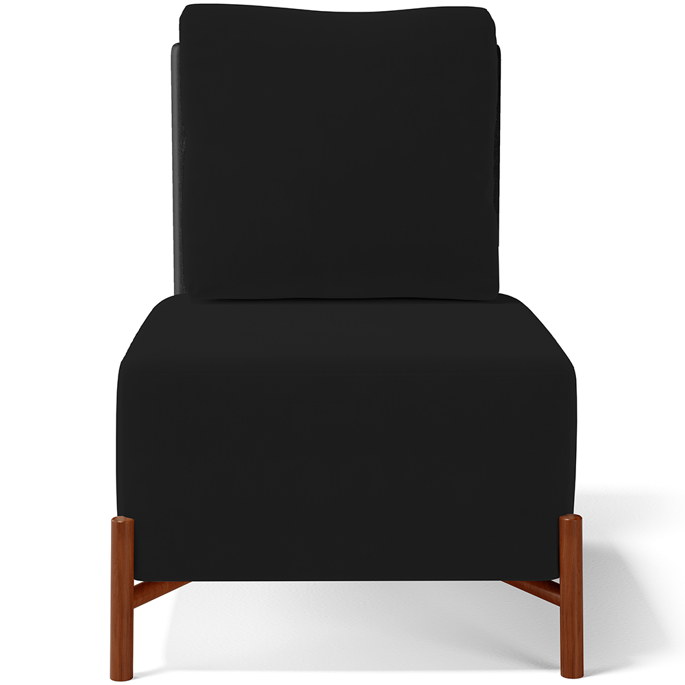 Kit 02 Poltronas Decorativas Sala de Estar Living Hungria L02 Couríssimo Preto Suede Preto - Lyam