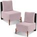 Kit 02 Poltronas Decorativas Sala de Estar Living Hungria L02 Couríssimo Preto Suede Rosê - Lyam