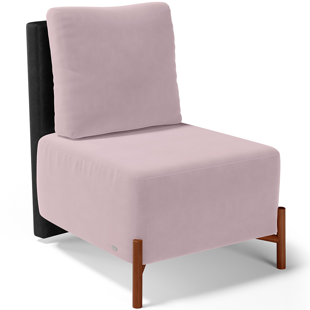 Kit 02 Poltronas Decorativas Sala de Estar Living Hungria L02 Couríssimo Preto Suede Rosê - Lyam