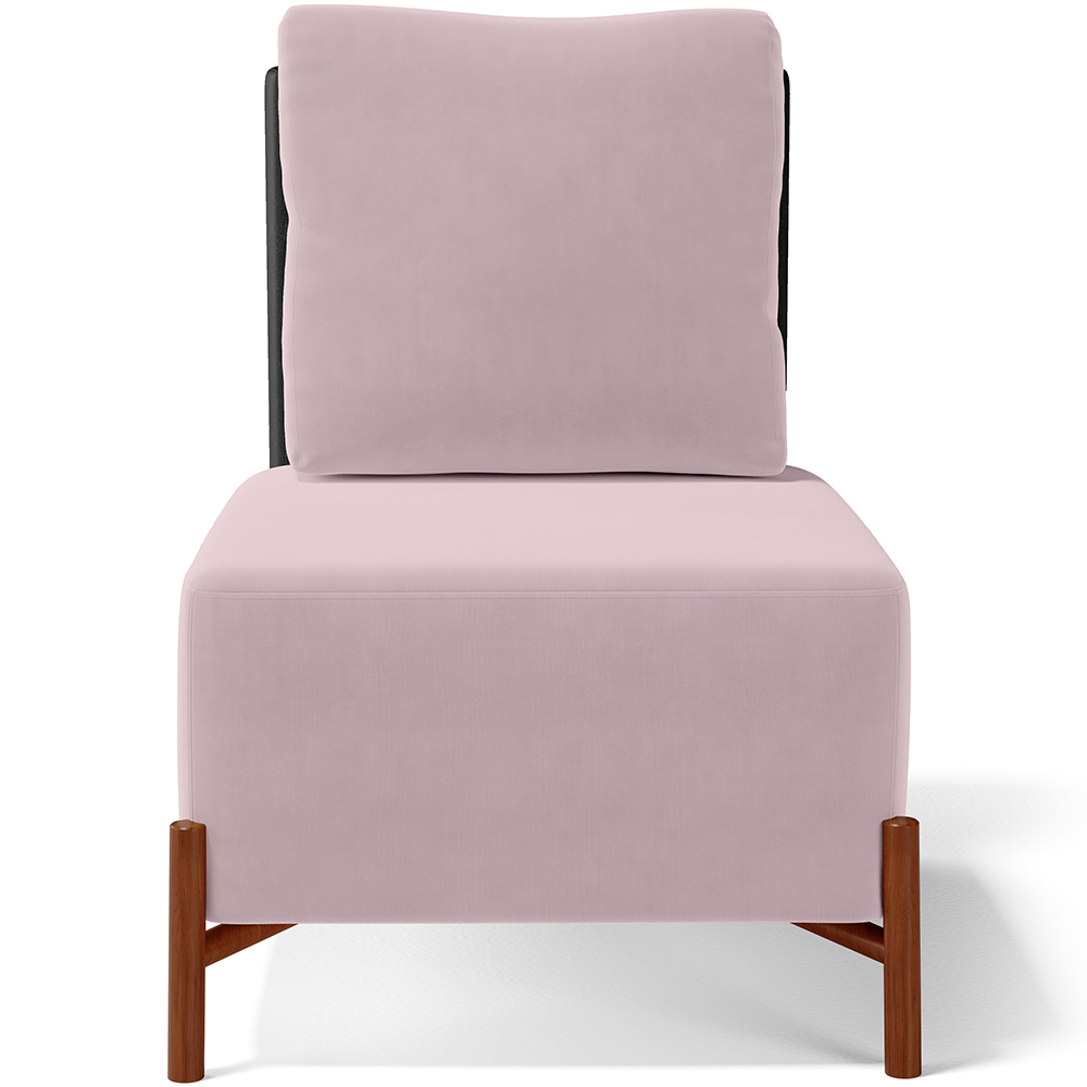 Kit 02 Poltronas Decorativas Sala de Estar Living Hungria L02 Couríssimo Preto Suede Rosê - Lyam